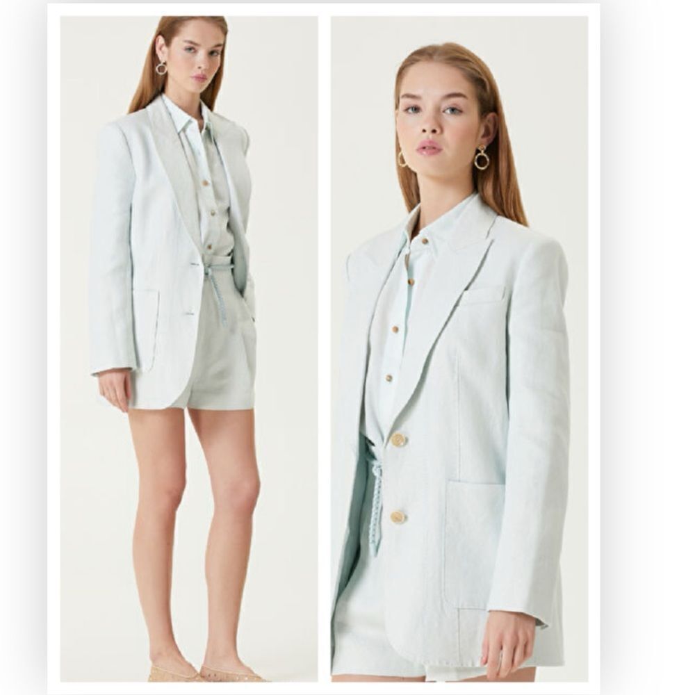 Zimmermann Natura Mint Linen Jacket Size 8 NWT $1350